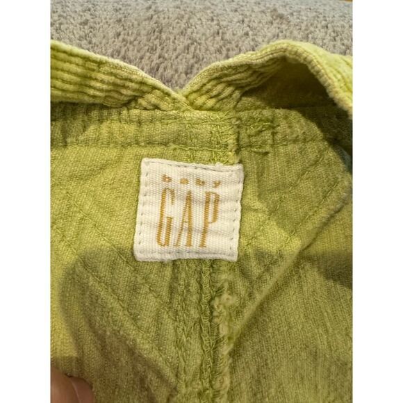 Baby Gap Baby's Size 12-18M‎ Corduroy Adjustable Straps Bib Front Romper Green - Picture 3 of 4